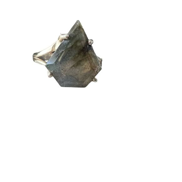 925 Sterling Silver & Stone Ring Size 8.5 - Picture 1 of 9